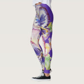 Paarse Pansy grote pansy bloemenbloem Leggings (Links)