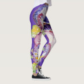 Paarse Pansy grote pansy bloemenbloem Leggings (Rechts)