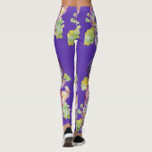 Paarse Pansy grote pansy bloemenbloem Leggings (Achterkant)