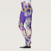 Paarse Pansy grote pansy bloemenbloem Leggings (Links)