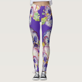 Paarse Pansy grote pansy bloemenbloem Leggings