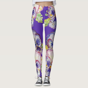 Paarse Pansy grote pansy bloemenbloem Leggings