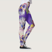 Paarse Pansy grote pansy bloemenbloem Leggings (Rechts)
