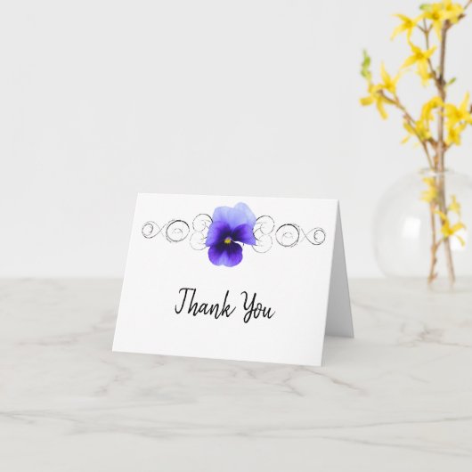 Paarse Pansy - Hartelijk dank Kaart (Gele Bloem)