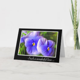 Paarse Pansy-Jubileum; voorgekookte pansies Kaart