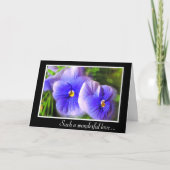 Paarse Pansy-Jubileum; voorgekookte pansies Kaart (Voorkant)