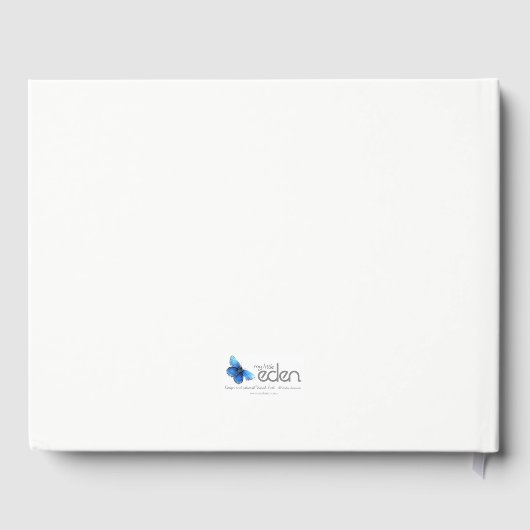 Paarse Pansy krans waterverf bruiloft gastenboek (Achterkant)