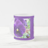 Paarse Pansy Matglas Koffiemok (Voorkant links)