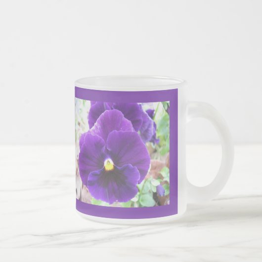 Paarse Pansy Matglas Koffiemok (Rechts)
