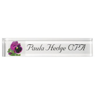 Paarse Pansy Naambordje