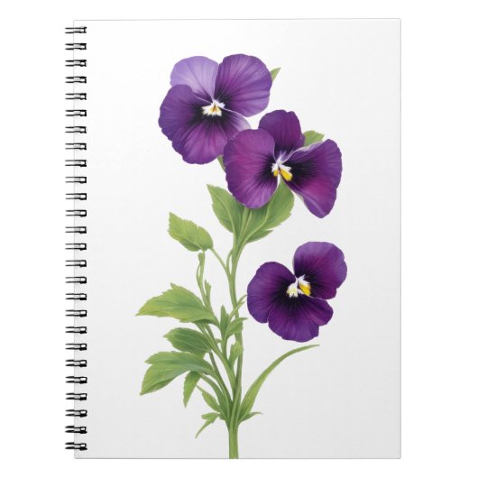 Paarse Pansy Notitieboek (Voorkant)