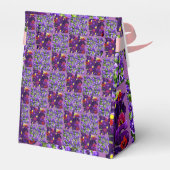 Paarse Pansy Patchwork Print Bedankdoosjes (Achterkant)