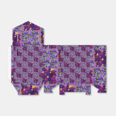 Paarse Pansy Patchwork Print Bedankdoosjes (Uitgevouwen)