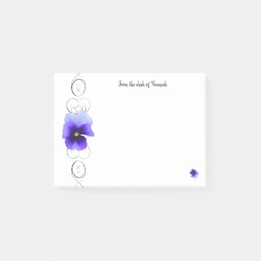 Paarse Pansy Persoonlijke notities Post-it® Notes (Voorkant)