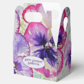 Paarse Pansy Pink Flower Floral Waterverf Bedankdoosjes (Geopend)