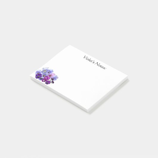 Paarse Pansy Post-it® notes 4 x 3 (Schuin)