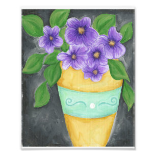 Paarse Pansy Print Foto Afdruk