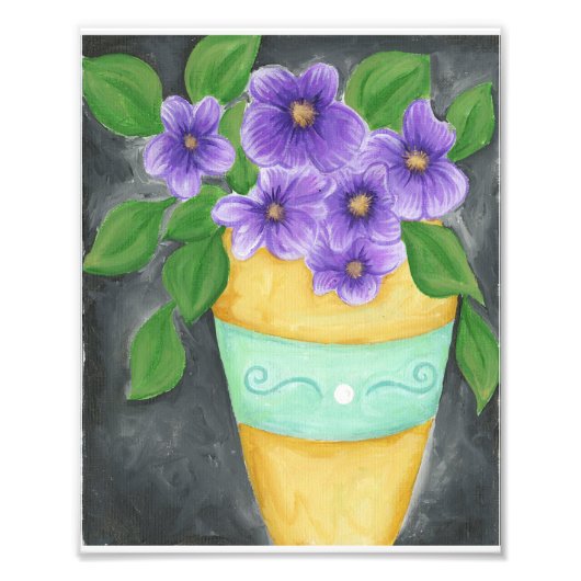 Paarse Pansy Print Foto Afdruk (Voorkant)