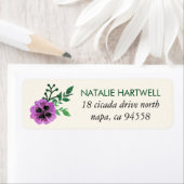 Paarse Pansy Return Address Labels (Insitu)