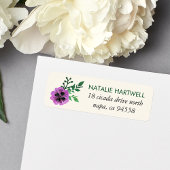 Paarse Pansy Return Address Labels