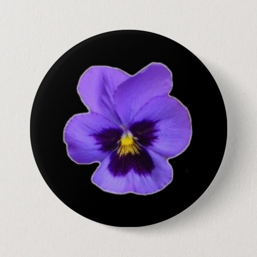 Paarse Pansy Ronde Button 7,6 Cm (Voorkant)