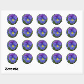Paarse Pansy Ronde Sticker (Vel)