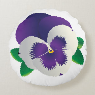 Paarse Pansy Round Pillow Rond Kussen