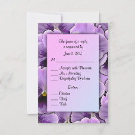 Paarse Pansy RSVP-kaart met entree keuzes RSVP Kaartje