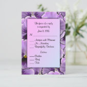 Paarse Pansy RSVP-kaart met entree keuzes RSVP Kaartje (Staand voorkant)