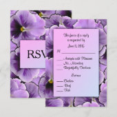 Paarse Pansy RSVP-kaart met entree keuzes RSVP Kaartje (Voorkant / Achterkant)