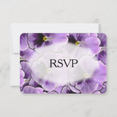 Paarse Pansy RSVP Kaartje (Achterkant)