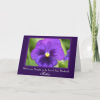 Paarse Pansy Sympathy Card van de Moeder