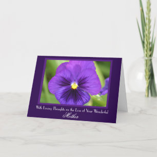 Paarse Pansy Sympathy Card van de Moeder Kaart