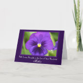 Paarse Pansy Sympathy Card van de Moeder Kaart (Voorkant)