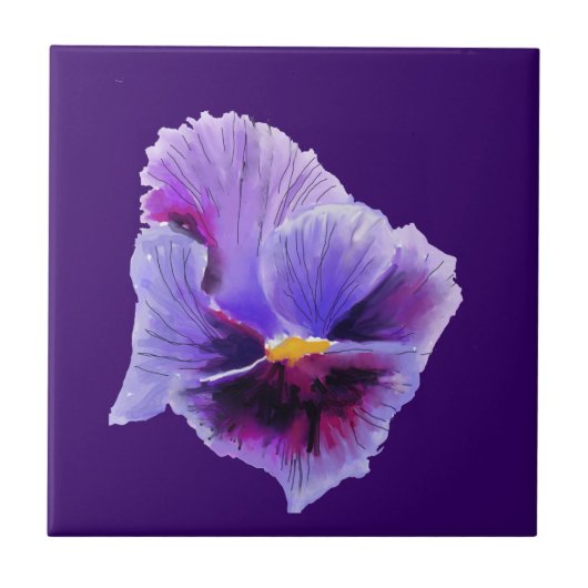 Paarse Pansy Tegel Tegeltje (Voorkant)