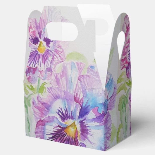 Paarse Pansy Trouwtaart Favoriete Doos Bedankdoosjes (Geopend)