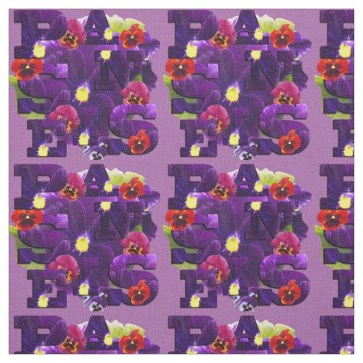 Paarse Pansy Typografie Stof (Swatch)