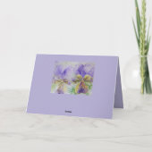 Paarse Pansy Viola Waterverf Birthday Card Kaart (Achterkant)