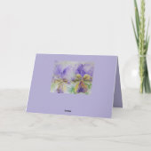 Paarse Pansy Viola Waterverf Jubileum Card Kaart (Achterkant)