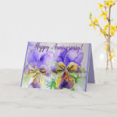 Paarse Pansy Viola Waterverf Jubileum Card Kaart (Gele Bloem)