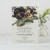 Paarse Pansy Virtual Wedding Kaart (Staand voorkant)
