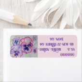 Paarse Pansy Waterverf Bloembloem Etiket (Insitu)