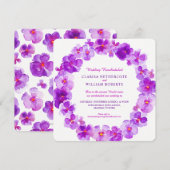 Paarse Pansy waterverf Flower Wedding Verplaatst Kaart (Voorkant / Achterkant)