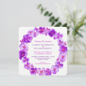 Paarse Pansy waterverf Flower Wedding Verplaatst Kaart (Staand voorkant)