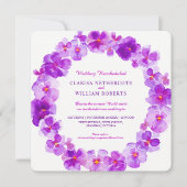 Paarse Pansy waterverf Flower Wedding Verplaatst Kaart (Voorkant)