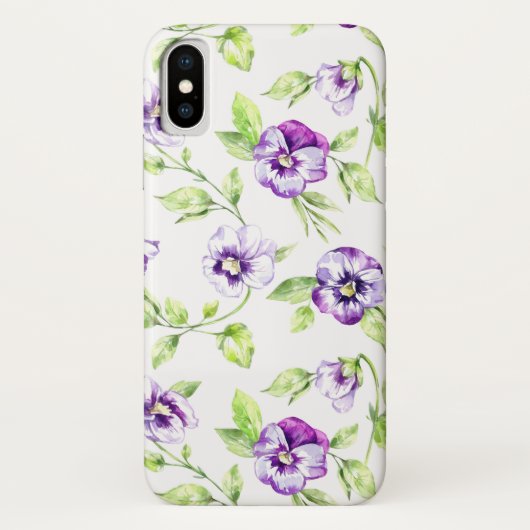 Paarse Pansy Waterverf iPhone / iPad case (Achterkant)