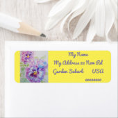 Paarse Pansy Waterverf Return Address Labels (Insitu)