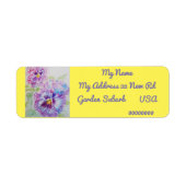 Paarse Pansy Waterverf Return Address Labels (Voorkant)
