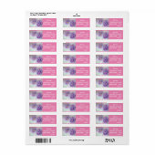 Paarse Pansy Waterverf Return Address Labels (Full Sheet)