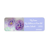 Paarse Pansy Waterverf Return Address Labels (Voorkant)